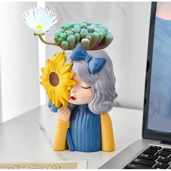 Papatyalı kız saksı silikon kalıp