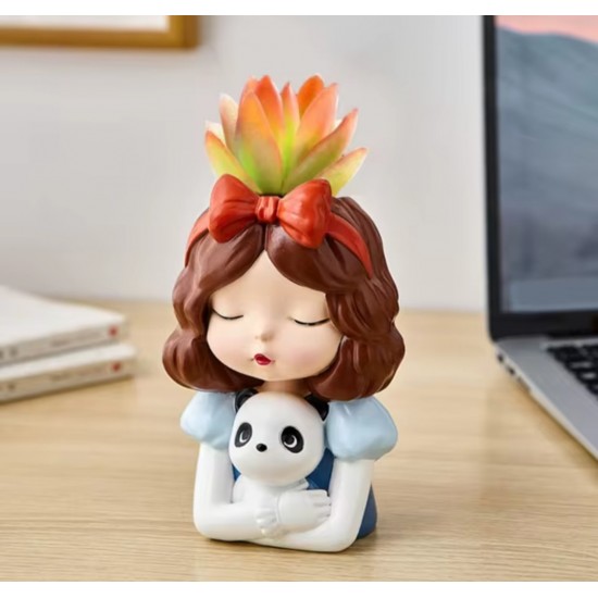 Pandalı kız saksı silikon kalıp