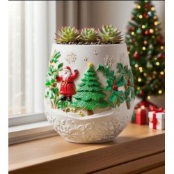 Noel saksı silikon kalıp 