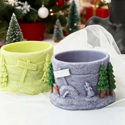 Noel saksı silikon kalıp 