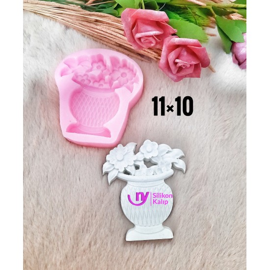 Saksıda cicek silikon kalıp